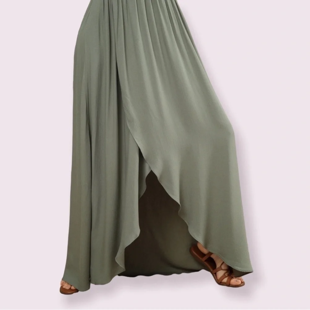 Young Fabulous‎ & Broke Womens Sage Green Smocked Maxi Dress